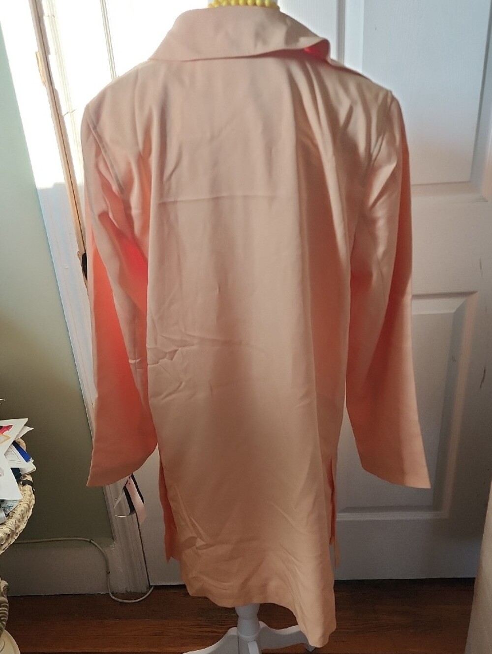 Women's Peach Single-Button Trench Coat - Picture 12 of 13